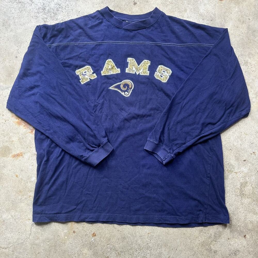 Vintage 90s Logo Athletic St. Louis Rams Long Sleeve Shirt Size XL
